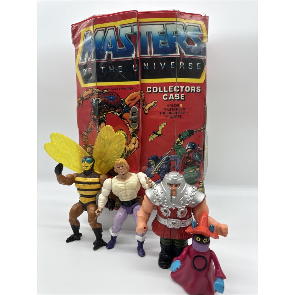 Vintage He-Man MOTU Orko Ram Man Buzz Off Carrying Case Lot 1980s Mattel